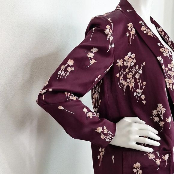 Anthropologie Etta:twa Tavie Romantic Satin Oversized Open Blazer Jacket Size XS - Picture 3 of 10